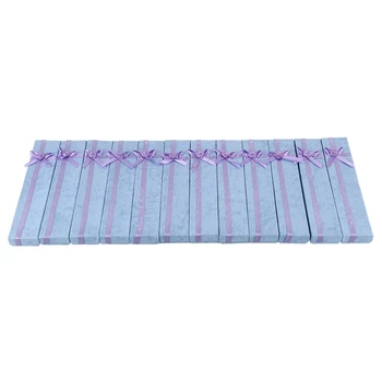 

12 X Purple Of Jewelry Necklace Bracelet Gift Box Clock Box
