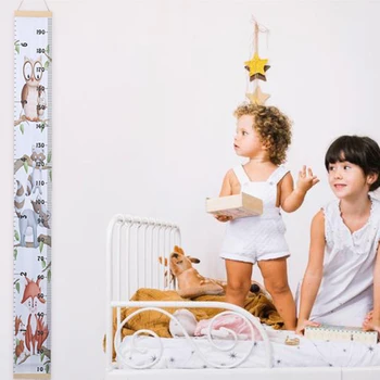 

Children's Height Measure Ruler DIY Simple Creative Canvas Growth Chart Ruler Decorative Home Wall Stickers Wall Hanging Decal
