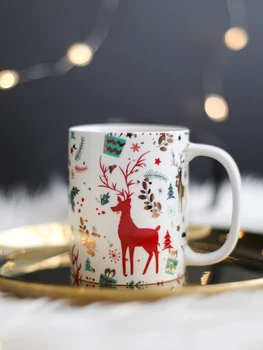 

Large Coffee Mugs Animals Ceramic Luxury Friends Personalized Mug Funny Cute Travel Tazas De Navidad Christmas Cup Big KK60MK
