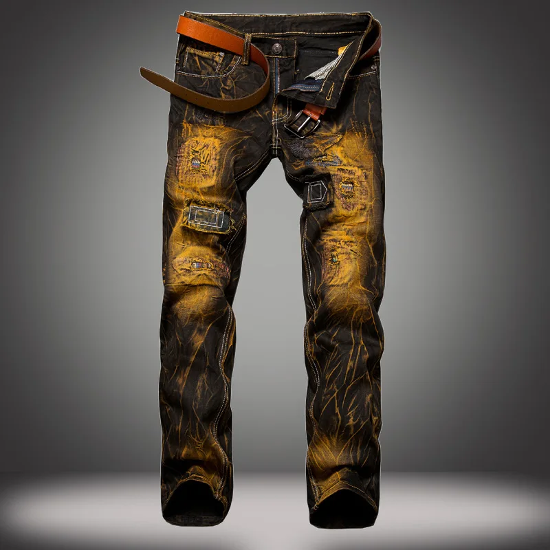 Denim Designer Hole Vintage Jeans High Quality Ripped for Men Size 28-38 40 2020 Autumn Winter HIP HOP Punk Streetwear Denim Designer Hole Vintage Jeans High Quality Ripped for Men Size 28-38 40 2020 Autumn Winter HIP HOP Punk Streetwear