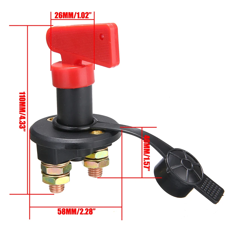 1pc 200A DC 60V Car Truck Boat Camper Battery Isolator Disconnect Cut Power Switch Resistance Switch Battery Insulation Tool