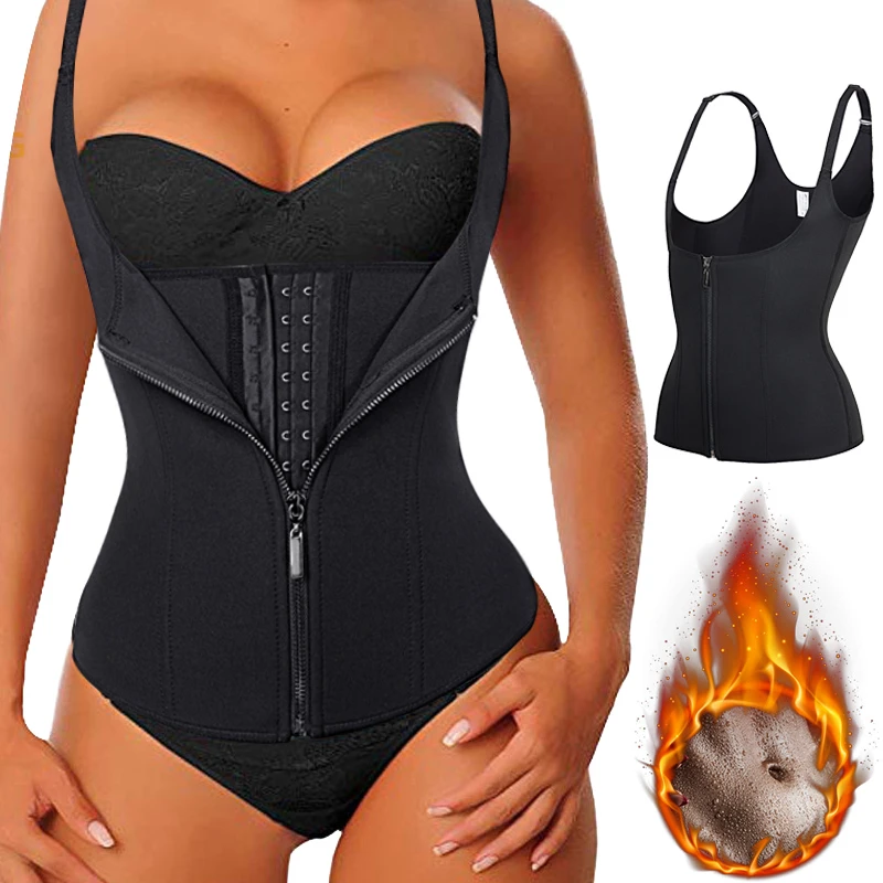 Corset pour femmes, vêtement modelant, gilet avec crochet, fermeture éclair, sangle réglable, modelant le corps, néoprène, tondeuse de Sauna