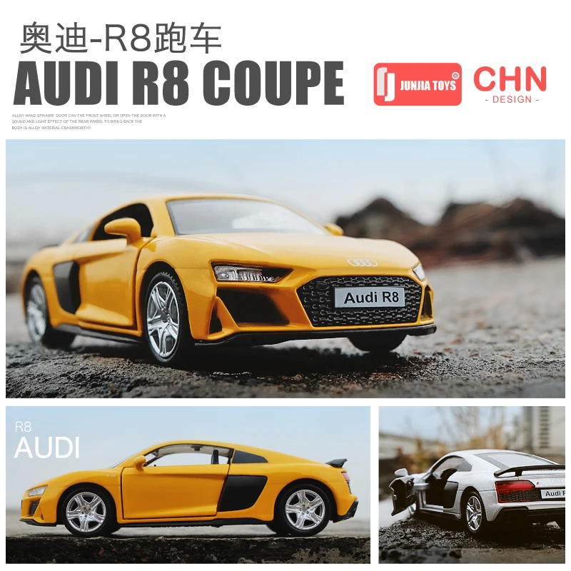 1:36 высокая имитация Audi R8 спортивный автомобиль модель автомобиля из сплава