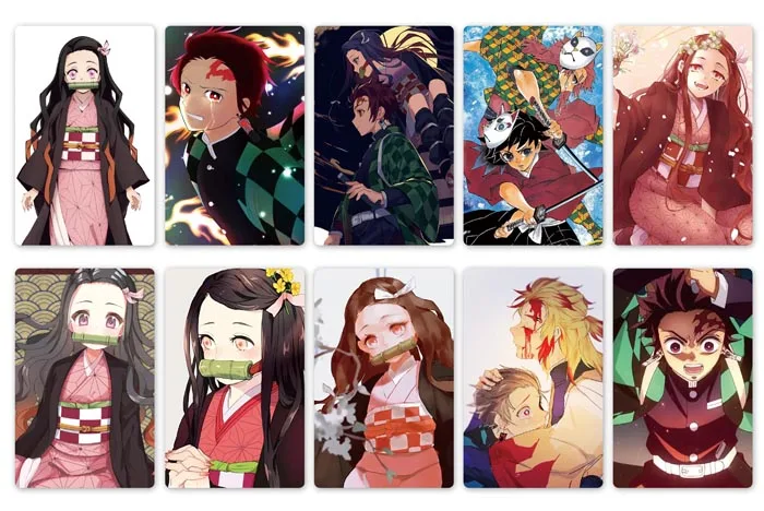 10 шт./компл. 5 4x8 см с рисунком из аниме Демон убийца: Kimetsu без Yaiba наклейки карт
