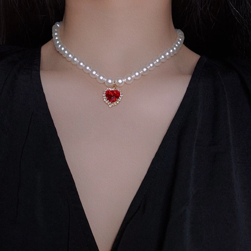 red heart chanel necklace