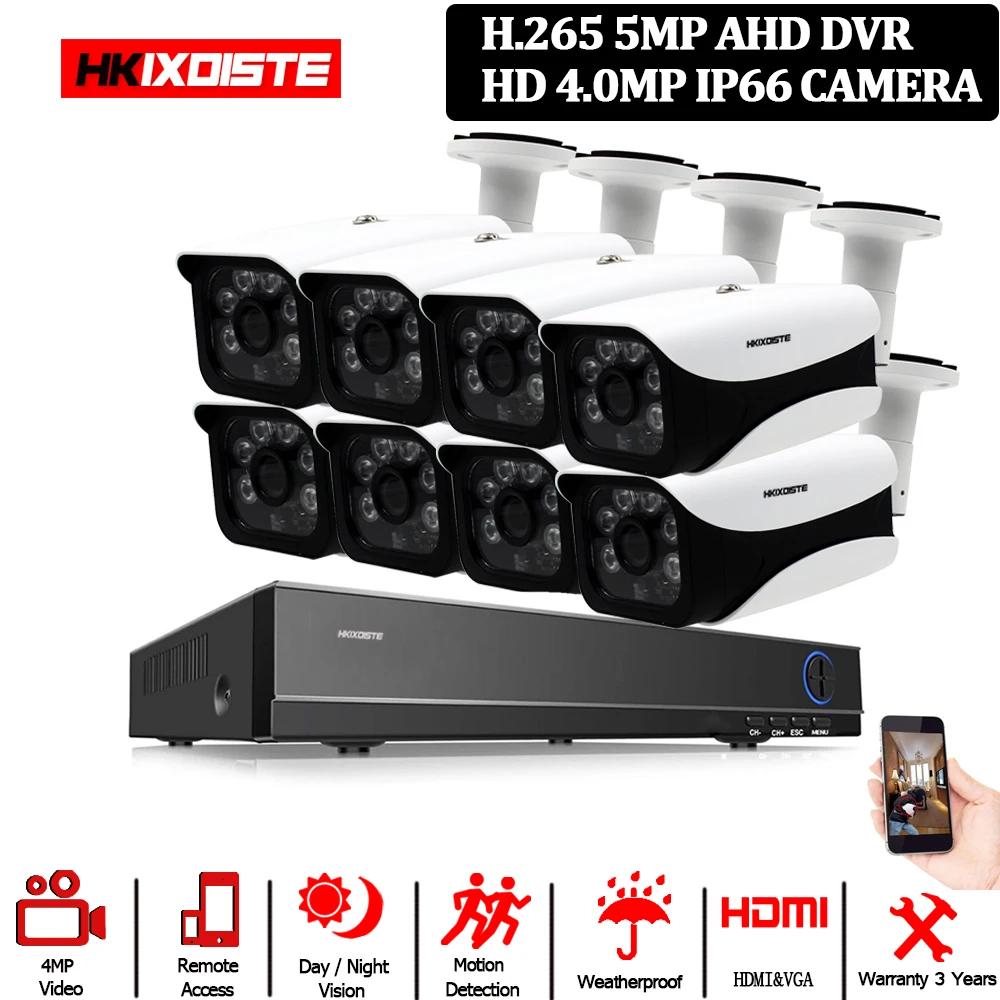 Камера видеонаблюдения hkixdiche HD система камер домашней безопасности AHD 5 МП DVR 2592P 8