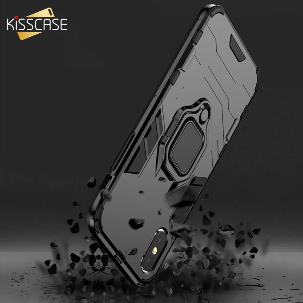 KISSCASE Original Ring Holder Case For Samsung Galaxy A50 A30 Note 10 Plus Armor S10 S9 S8 Capinhas Bag | Мобильные телефоны и