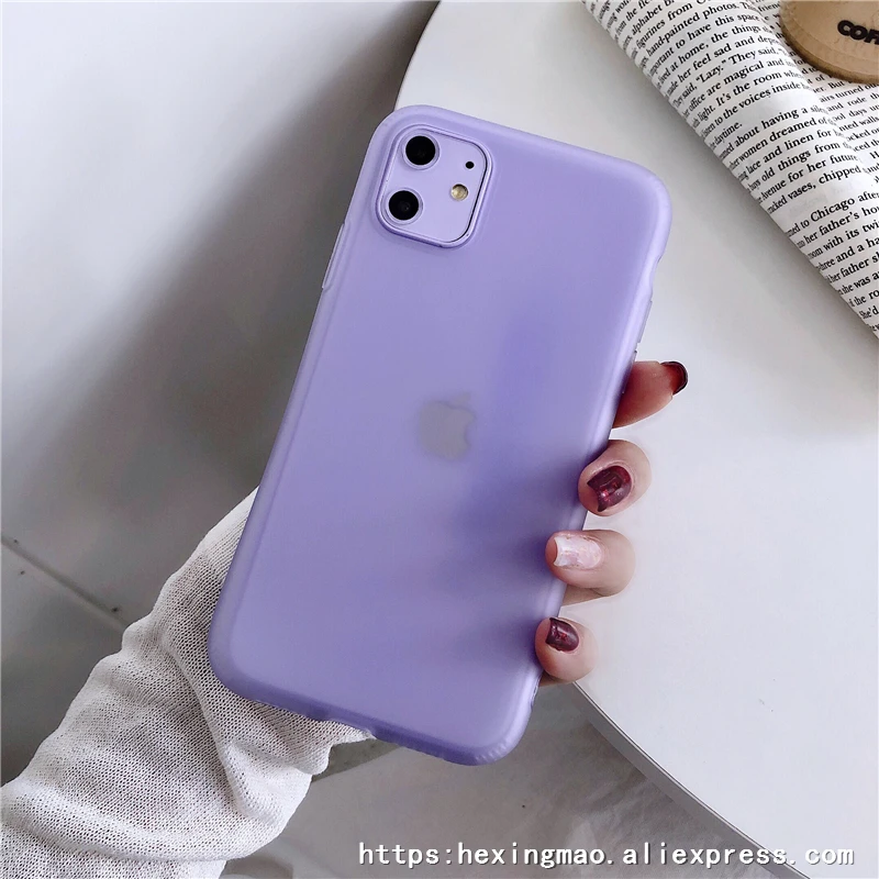 Ударопрочный цветной чехол s для iphone 11, 11Pro Max, XR, X, XS, Max, 6, 7, 8 plus, яркий цвет, Прозрачный чехол для телефона, чехол - Цвет: Бежевый