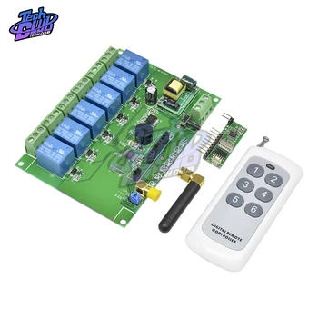 

433MHz Universal Wireless Remote DC 12V 6CH rf Relay and Transmitter Remote Garage/LED/Light/Fan/Home appliance Control switch
