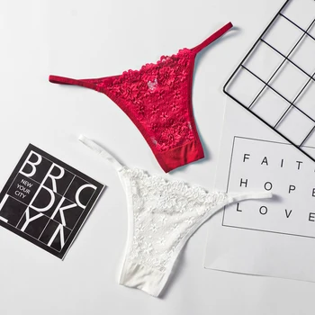 

3PCS Sexy Panties Women Lace Low-rise Solid Sexy Panty Cotton Crotch Female Underwear Briefs Seamless Intimate G-strings Thongs