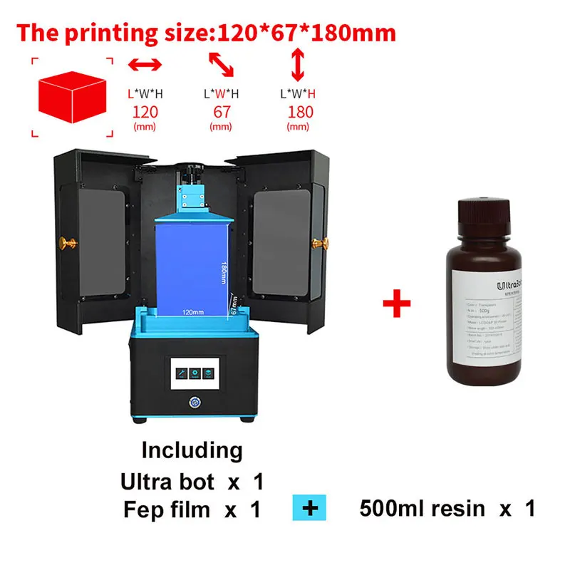 Ультработ lcd 3d принтер размера плюс UV Собранный 2K экран Off-Line Print Impresora 3d Drucker Impressora UV смола - Цвет: Package 3