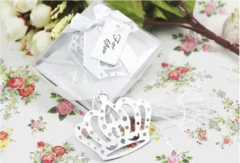 

Crown Bookmark In Elegant White Box Wedding Favor Baby Shower Birthday Party Gift Guest Present