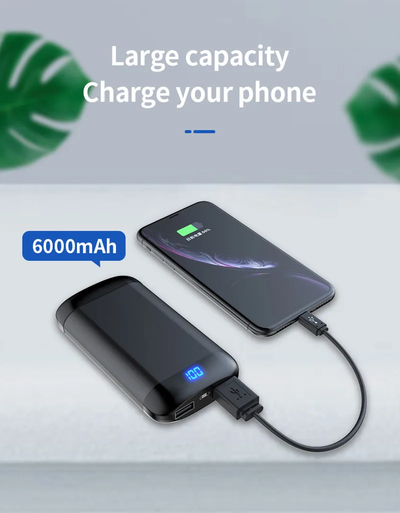 Kowkaka Q66, беспроводные V5.0 Bluetooth наушники, HD стерео, водонепроницаемые, сенсорные, беспроводные наушники, 6000 мАч, мощность для iPhone, Xiaomi