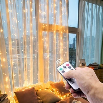 

10M LED Garland USB Curtain String Lights Fairy Festoon Remote Control Light New Year Christmas Decorations for Home Room