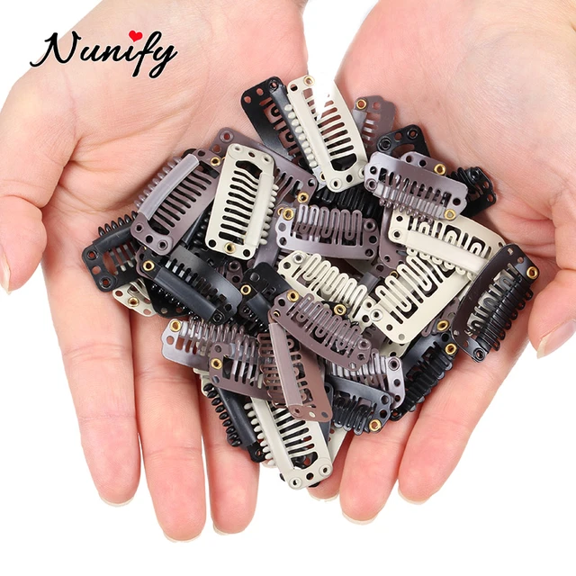 12 pcs 32mm 9-teeth Hair Extension Clips Wig Clips Combs Snap