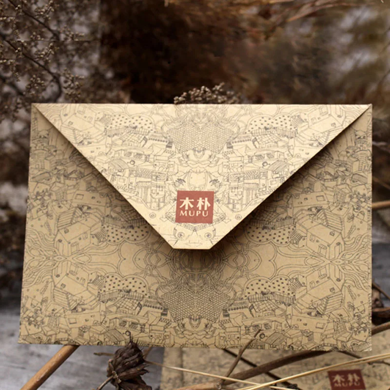 

50pcs/lot Envelopes Vintage Retro Kraft Paper Envelope European Style Envelopes For Card Scrapbooking Christmas Gift Packing