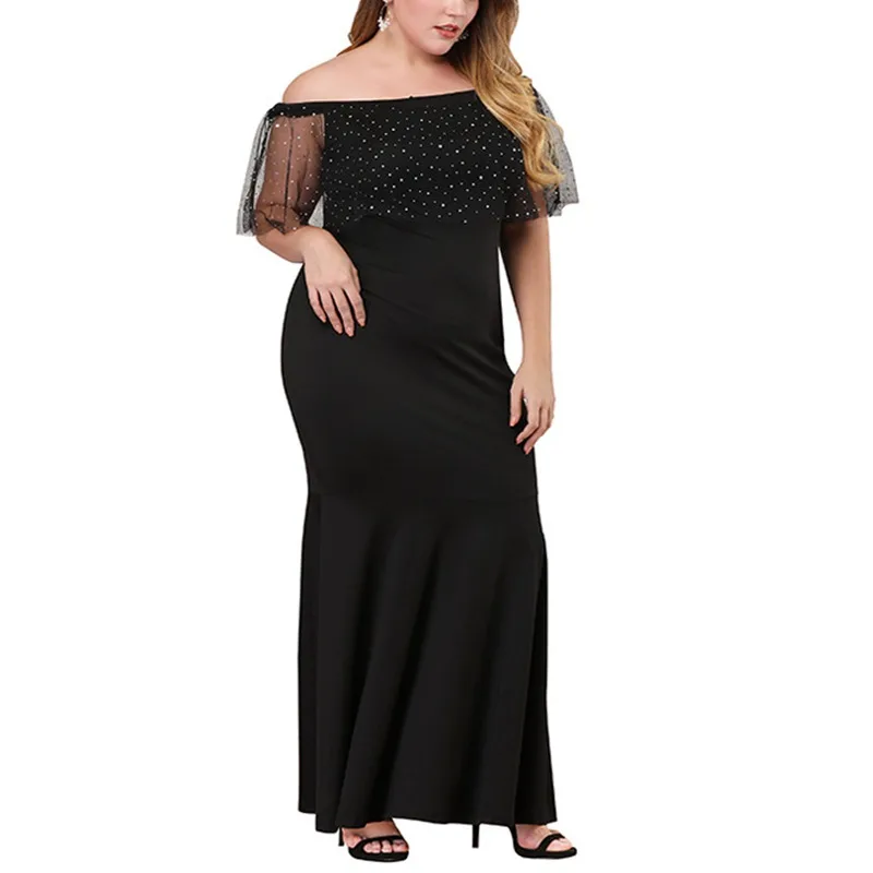 Летние новые женские большие размеры 3XL 4XL 5XL 6XL 7XL сексуальное платье с воротником