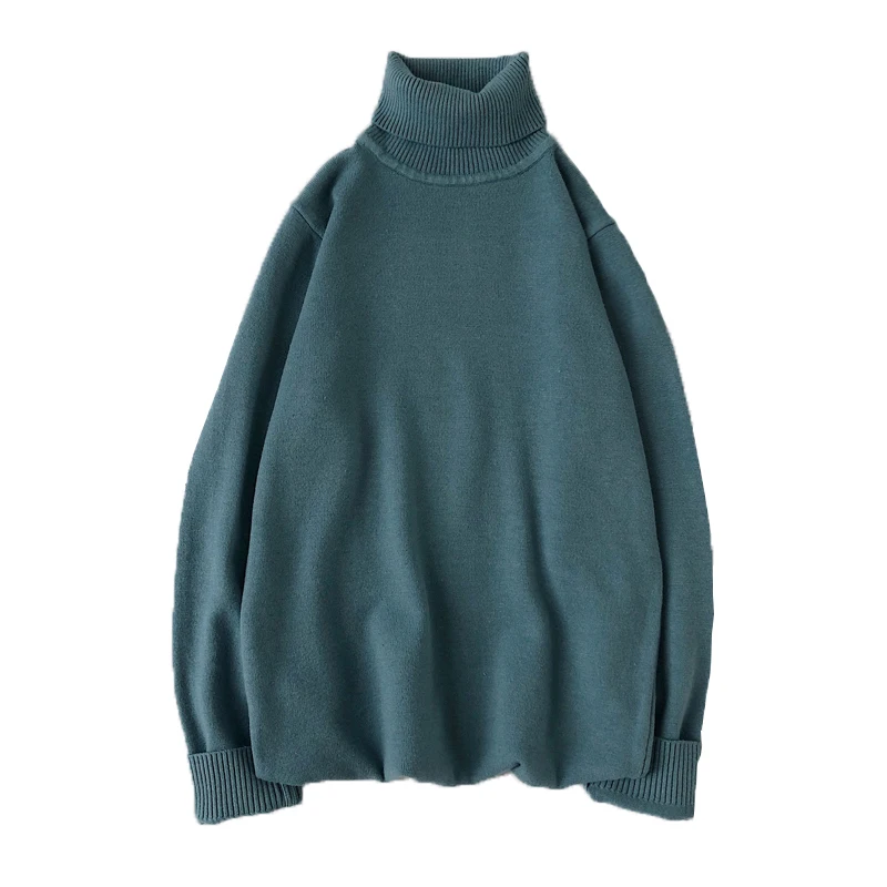 mens sweaters Men's Turtleneck Sweater Solid Color Sweater Thickened and Cashmere Sweater 5XL Men's Sweater