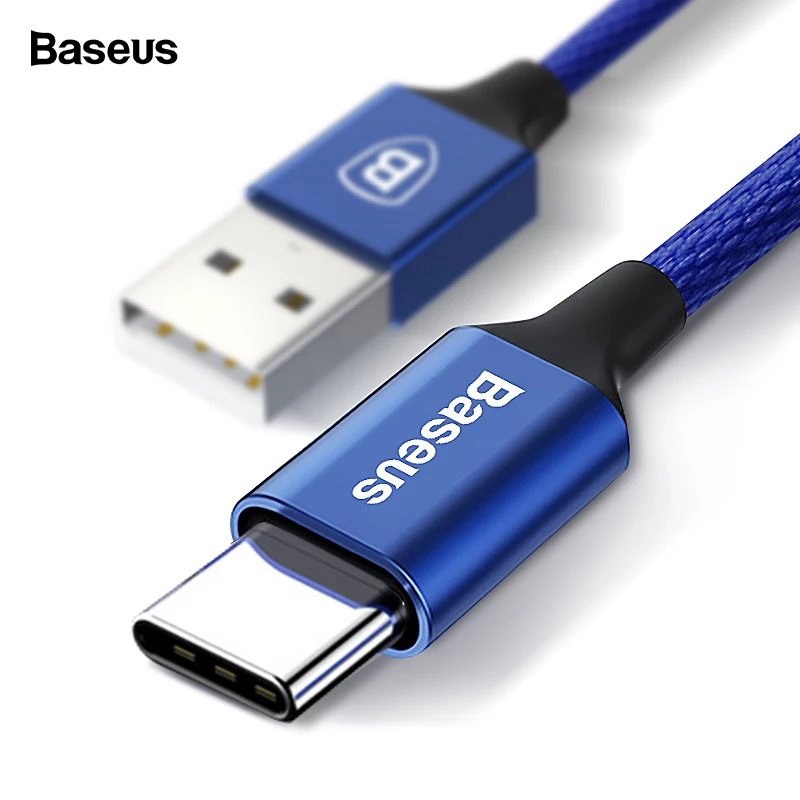 Baseus usb type C кабель 3A Быстрая зарядка зарядное устройство type-c USB-C кабель для samsung S10 S9 Xiaomi Mi 9 8 Oneplus 6t 6 5t USB C провод