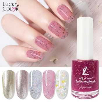

LUCKYCOLOR Breathable Water Permeable Nail Polish Cruelty-Free Non-Toxic VEGAN Peel Off Nail Lacquer WUDU Friendly Glitter Color