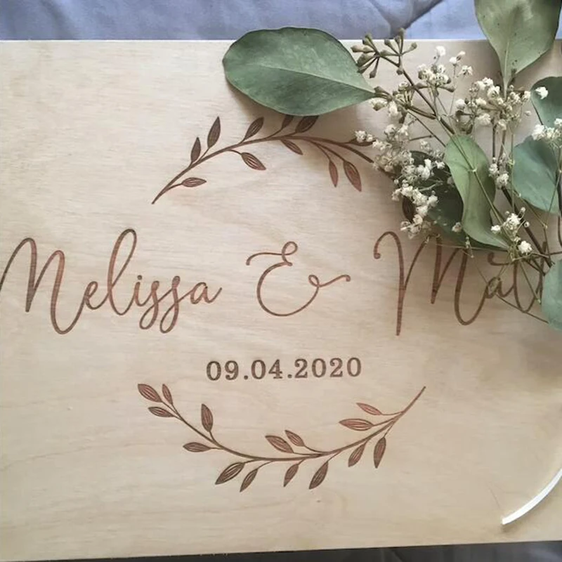 Caixa de presente de casamento personalizado livro