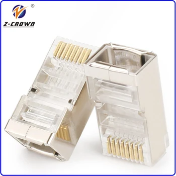 

Cat6 STP RJ45 Connector 8P8C Modular Ethernet Cable Head Plug Gold-plated Cat 6 Crimp Network RJ 45 Crimper Connector Cat6