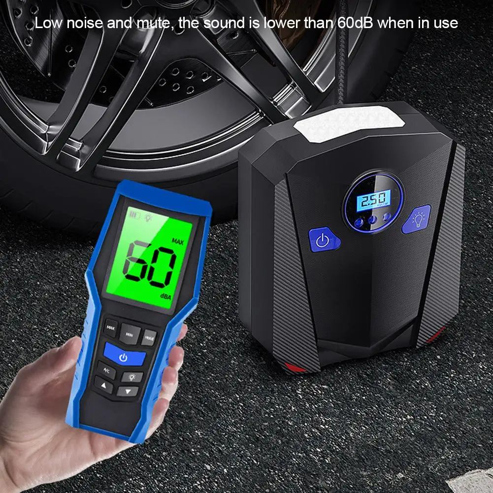 Bomba de ar Compressor de ar Portátil com Luz Pneus de Motocicleta Led para Carro Tela Digital Tire Inflator Bicicletas Basktball 12v Mod. 187378