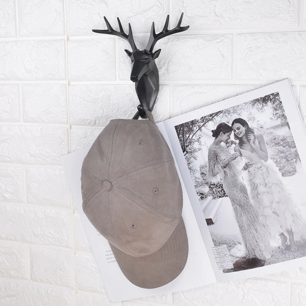 1pc Hanging Hook Animal Head Decorative Hook Deer Elephant Unicorn Rhinoceros Hanger Hook Keys Clothes Hat Wall Decoration Rack