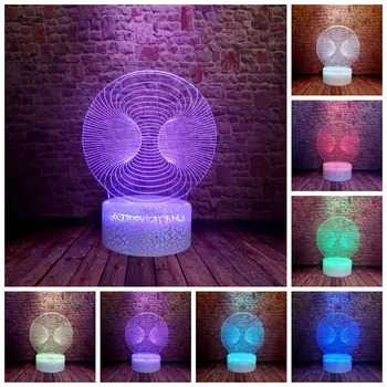 

Abstract Symmetry Circle Spiral Hologram 3D 7 Color Gradient Change Night Light Home Party Shop Decor Holiday & Family Child Gif