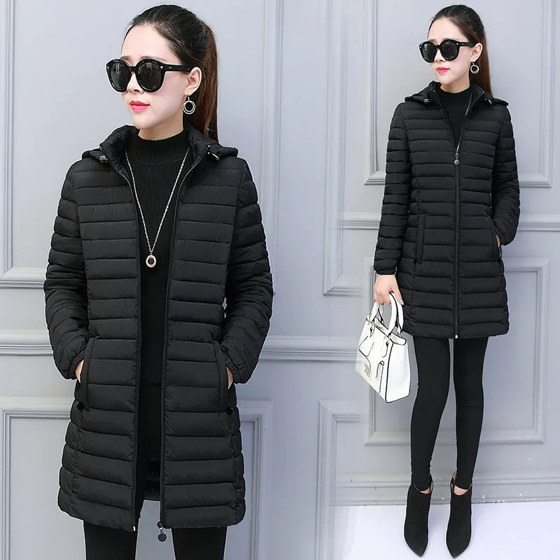 Женское зимнее пальто размера плюс, длинное пальто, утолщенный корейский теплый пуховик, ультра светильник, пуховик на гусином пуху, женское длинное пуховое пальто