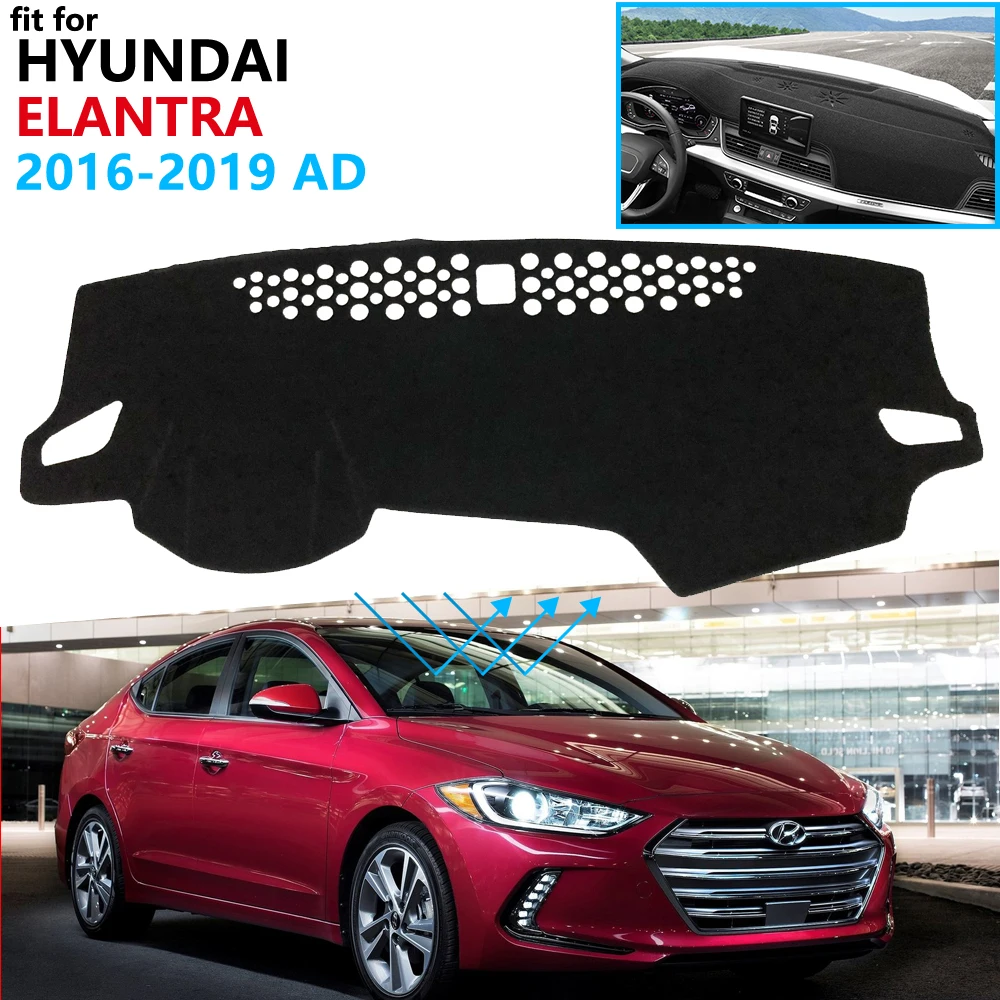 Чехол для приборной панели защитный коврик Hyundai Elantra 2016 2017 2018 2019 AD Avante