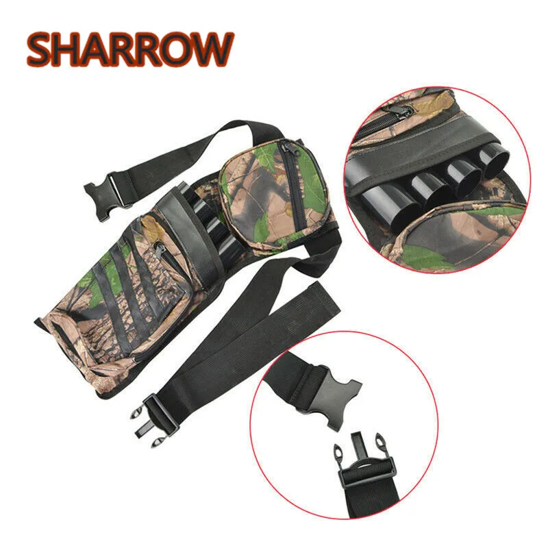 1pc Archery 4 Tube Arrow Quiver Hip Waist Holder Bag Waist Hip Back