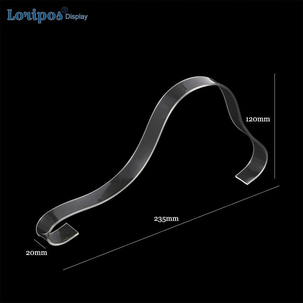 

10pcs Clear Acrylic Bending Shoe Display Stand Rack Women's Sandals Showing Holder Girls Fashion High Heels Hanger