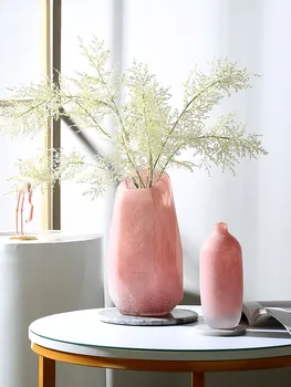 

NORDIC MODERN PINK GEOMETRIC MARBLE GLASS VASE FLOWER ARRANGEMENT LIVING ROOM FLOWER VASE GLASS VASE TERRARIUM GLASS CONTAINERS