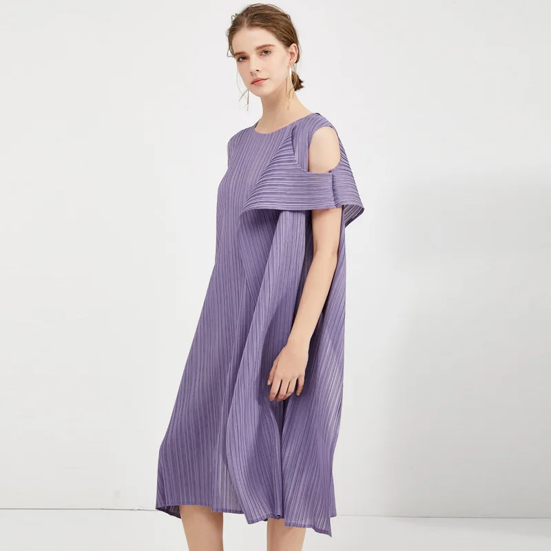 Miyake Ранняя весна новое необычное поддельное платье из двух частей темперамент подходят платья Горячая