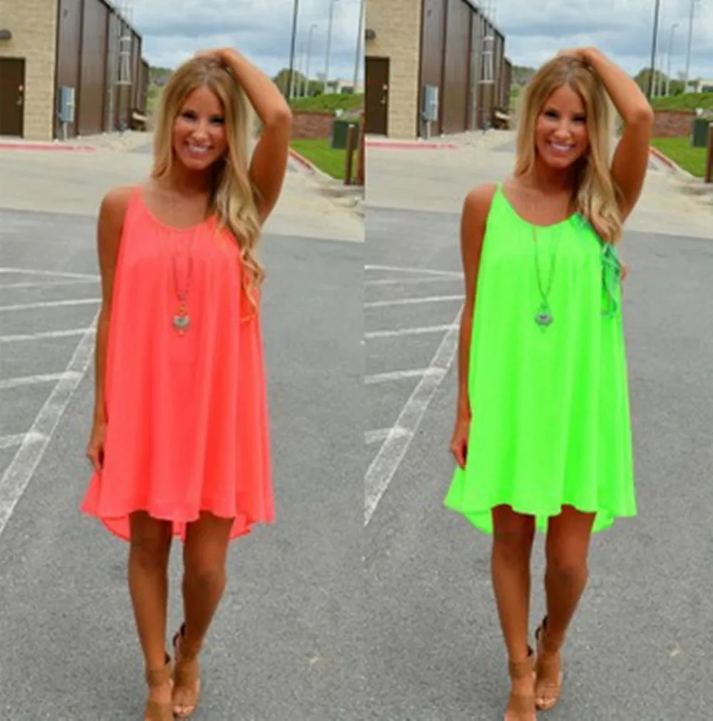 

Summer Elegant Women's Dresses Candy Color Suspender Skirt Mesh Stitching Open Back Chiffon Dress Knee Length Plus Size 5XL