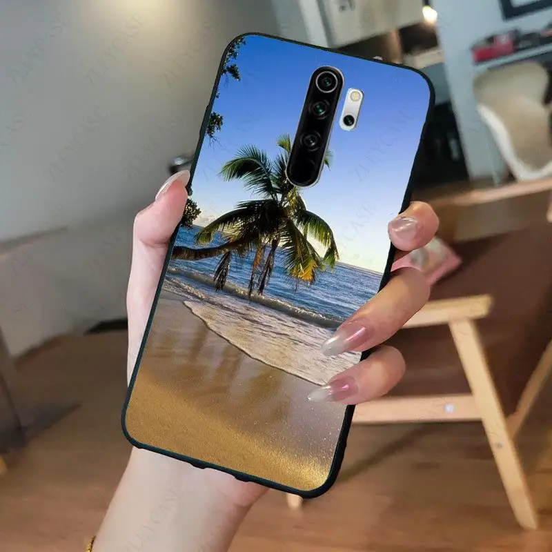 blue Ocean island waves beach scenery Phone Case for redmi note8pro note7 note5 note6pro 7A 8A 8 note9s 8t note9pro Coque Shell cases for xiaomi blue Cases For Xiaomi