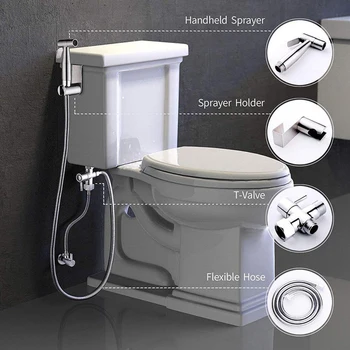 

Stainless Steel Bidet Sprayer Handheld Cloth Diaper Sprayer Bathroom Sprayer Kit Spray Attachment with Hose for Toilet