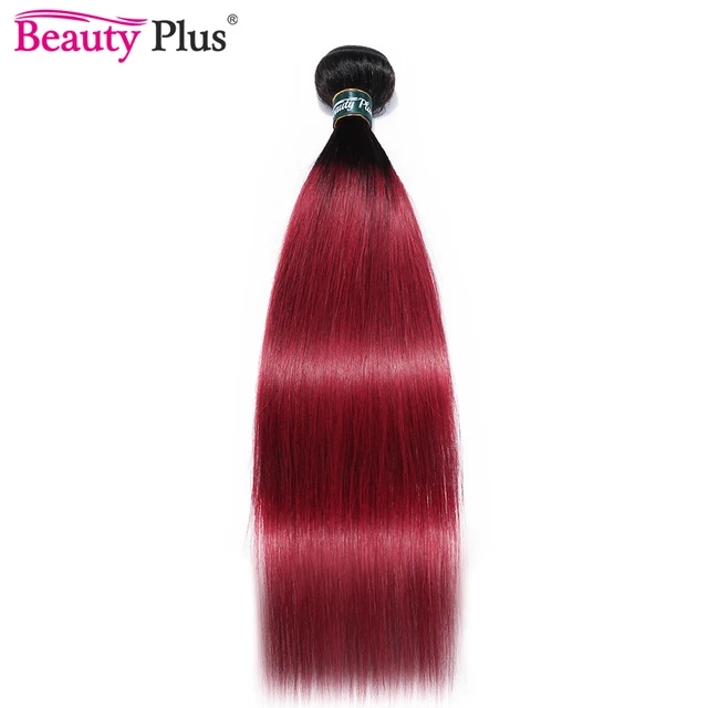 1 Bundle Deal Ombre Brazilian Straight Human Hair Weave Pre Colored 1B 99J Blue Green Purple Orange 30 Blonde Red 27 Hair Bundle 1B Burgundy