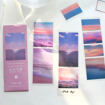 

3Pcs Cute INS Stickers PET Adhesive Sticker Kawaii Landscape Stickers For Kids Scrapbooking Diary Supplies Stationery