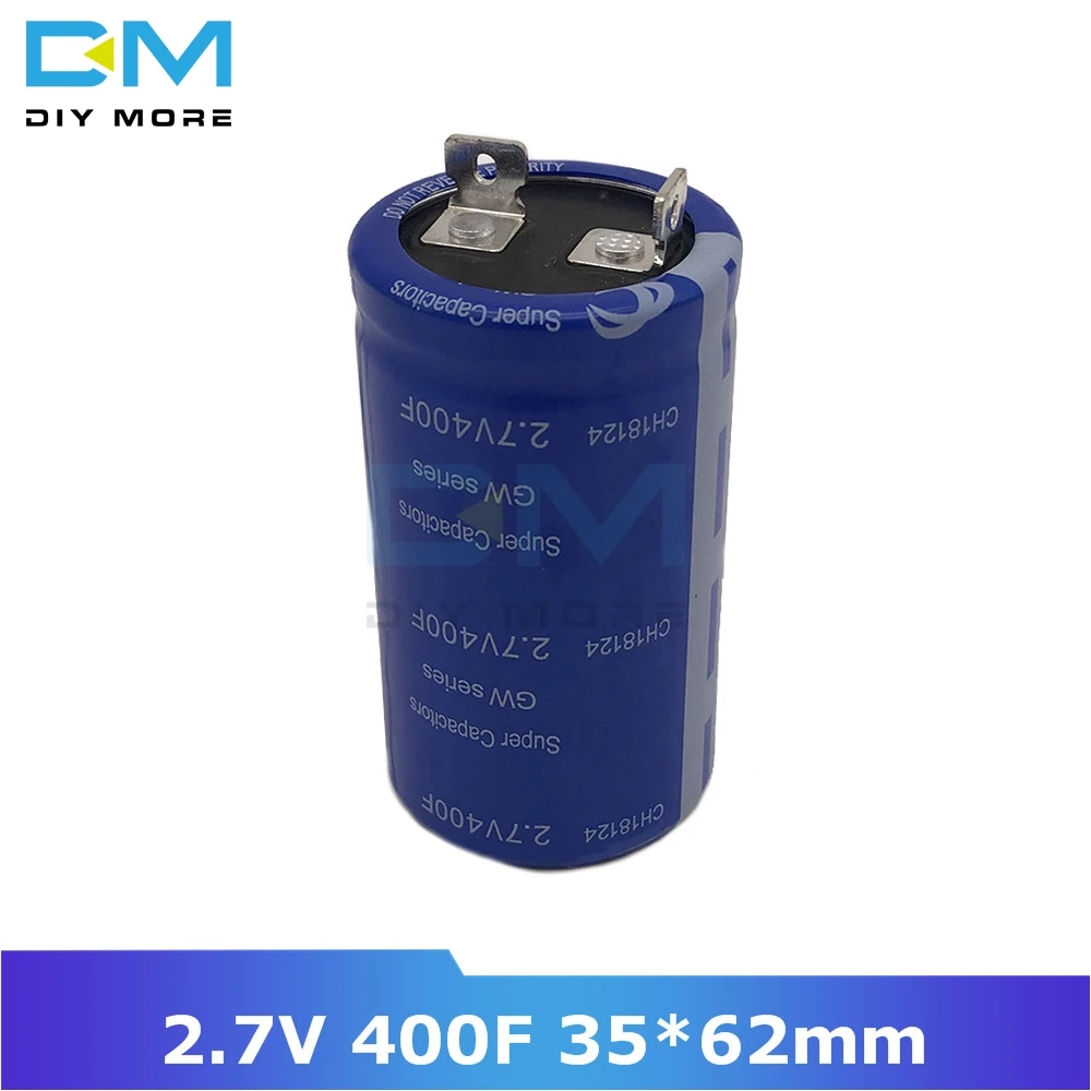 Сверх яркий конденсатор 2,7 V 400F 35*62mm выпрямитель автомобиля Высокочастотный Низкочастотный esr-конденсатор ultrasapacitor 35x62mm для автомобиля