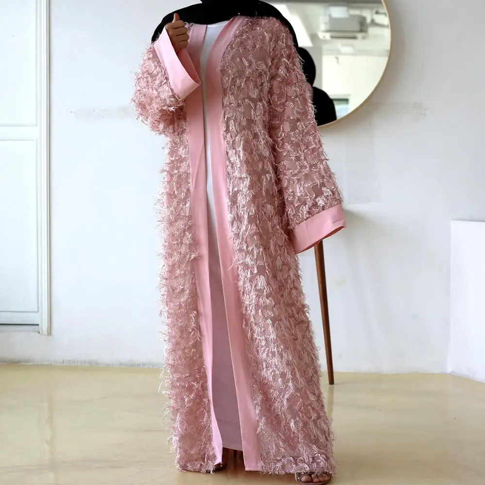 Новое кимоно Abaya Дубай длинное платье с бахромой кардиган для мусульманских