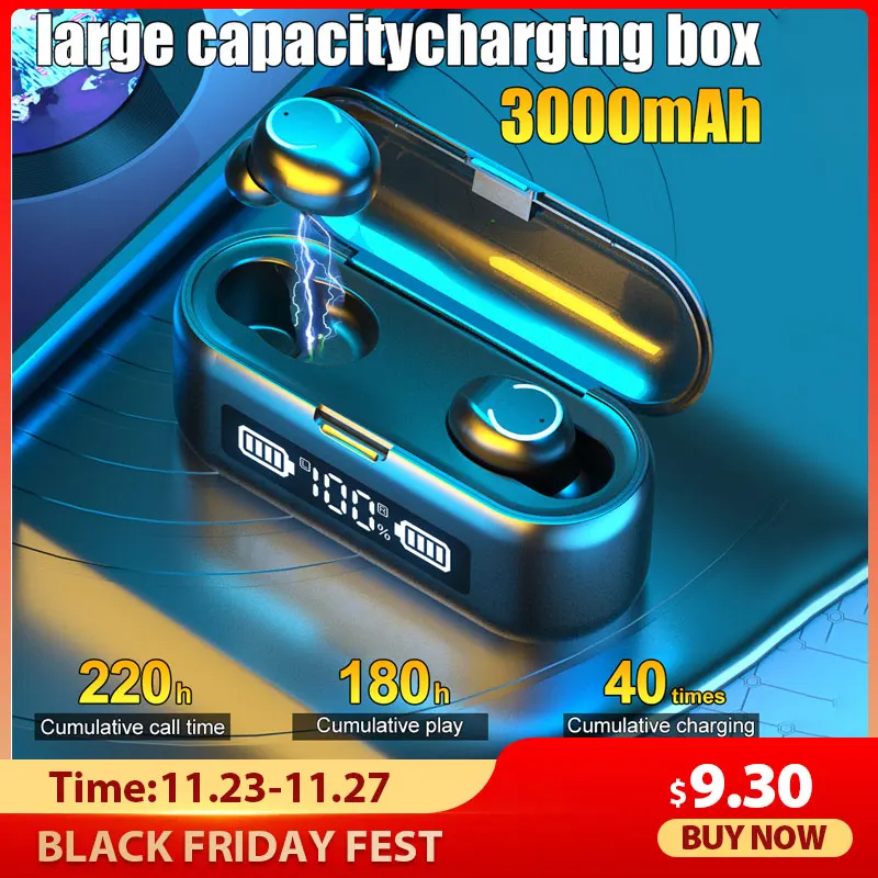 New IPX7 Waterproof Sport TWS Wireless Headphone Noise Reduction Music Earphones Bluetooth 5 1 9D Deep Bass Earbuds 5H Playtimes