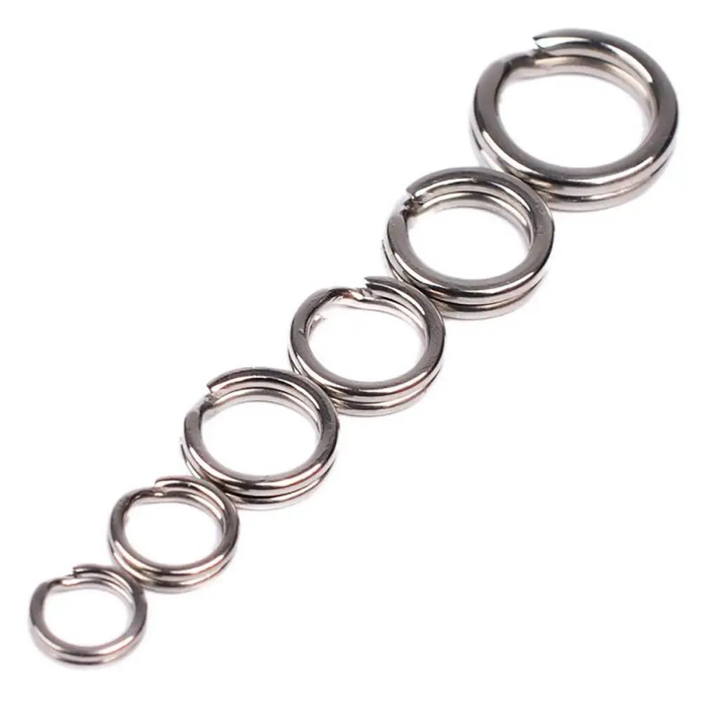 

100Pcs Stainless Steel Double Loop Split Ring Open Fishing Connector Tackle