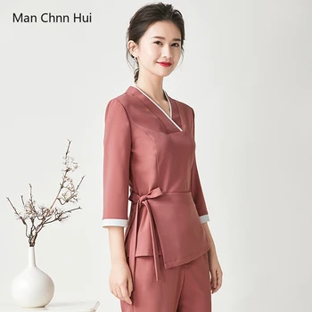 

woman beauty salon Uniforms Massage Sauna foot bath Workwear Beauty Clothing Beautician Medical Work Clothes uniforme spa