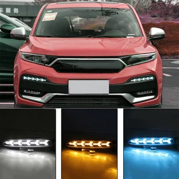 

FS-2PCS LED DRL for Honda XR-V XRV 2015-2019 Daytime Running Light Fish Bone Fog Lamp Turn Signal Car Accessories
