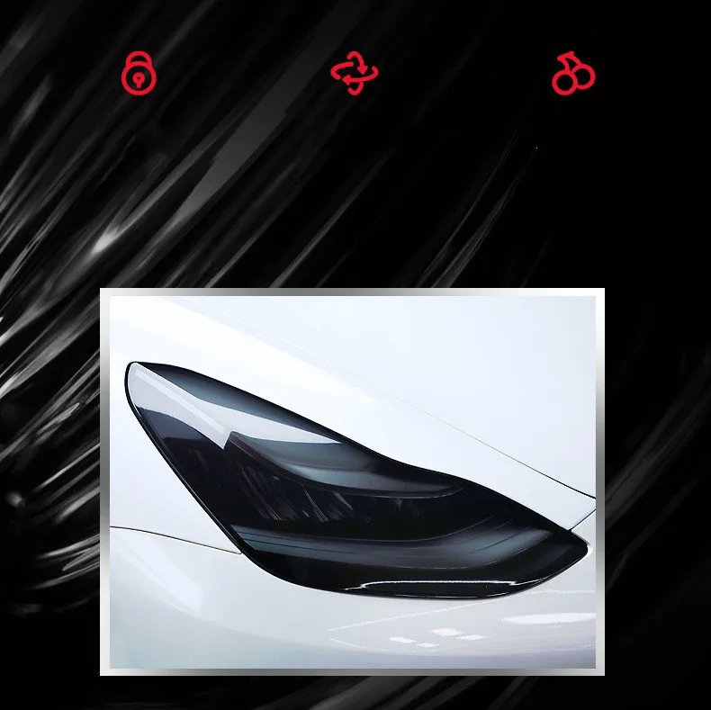 Подходит для Tesla модель 3 Модель S модель X автомобильные аксессуары затемненный светильник пленка защитная пленка tpu высокий светильник трансмиссия