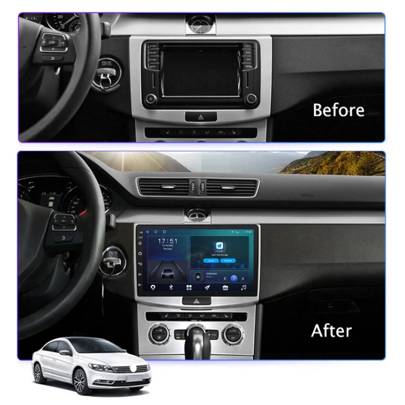 Android 10.0 Car Radio Multimedia Video Player For Volkswagen Passat B7 B6 Magotan CC 2010-2015 GPS Serero Carplay 6G 128G No DV