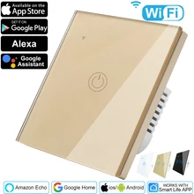 Wifi Wall Touch Switch Smart Light Switch 1/2/3Gang Eu Smart Life Home Support Alexa Google Home Assistant Wireless Light Switch