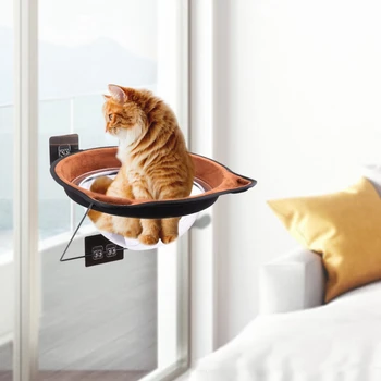 

Self Adhesive Pet Window Hammock Cat Soft Hanging Sleeping Pad Kitten Window Seat Safety Wall Mounted Cat Bed
